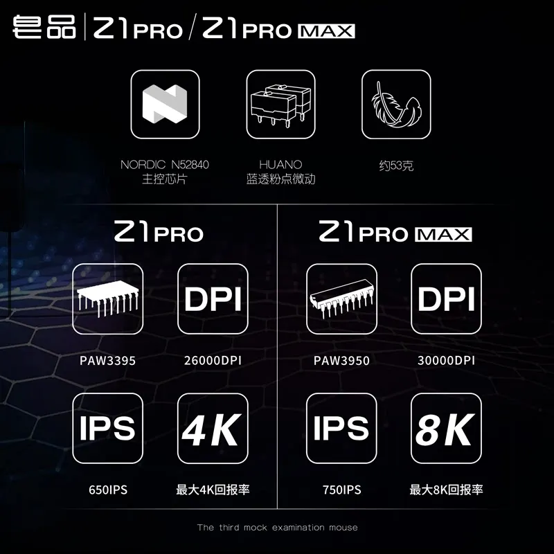 Zaopin Z1 PRO 마우스 무선 트라이 모드 PAW3395 경량 인체공학적 저지연 미니 게이밍 마우스 컴퓨터 액세서리