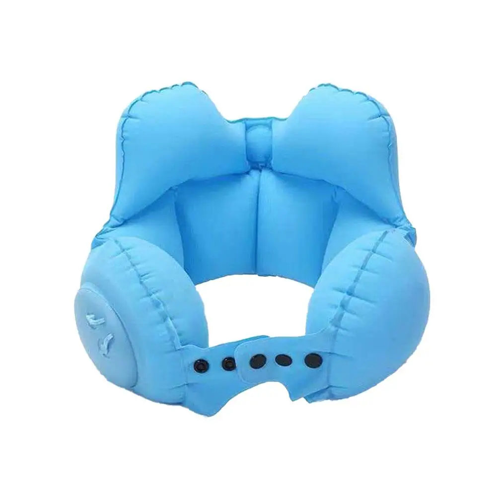 Compact Inflatable U-Shaped Travel Neck Pillow for Comfortable, Tilt-Free Rest