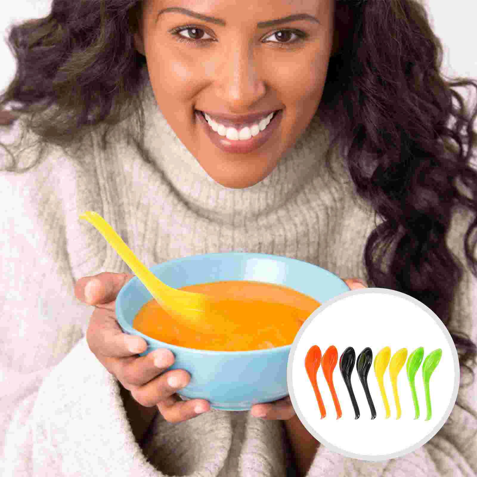 

8 Pcs Soup Ladle Spoon Melamine Spoons Fruit Tea Coffee Serving Useful Teaspoons Round Head