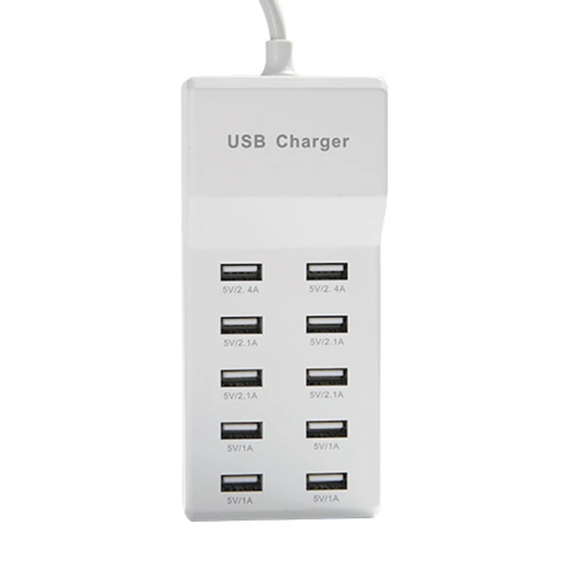 

USB Charger 10-Port USB Charger Station with Rapid Charging Smart USB Ports for Multiple Devices Smart Charger -UK Plug