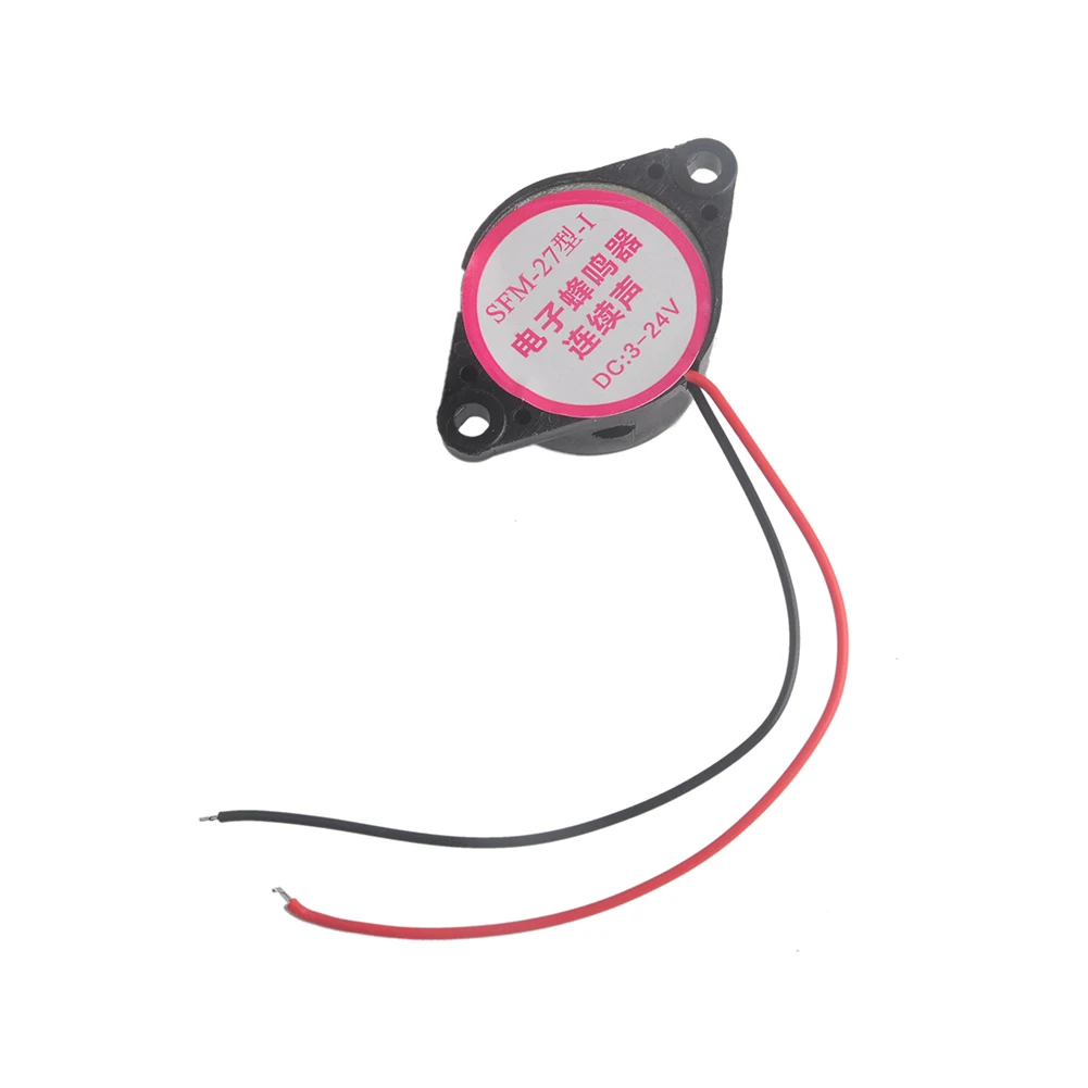 10 개/몫 SFM-27 95DB 알람 고 데시벨 DC 3-24V 알람 12V 전자 부저 경고음 Arduino 스마트 홈용 연속 경고음