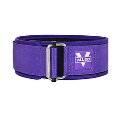Enhanced Fitness Weightlifting Belt with Adjustable Lumbar Support and Metal Buckle - S (Purple)