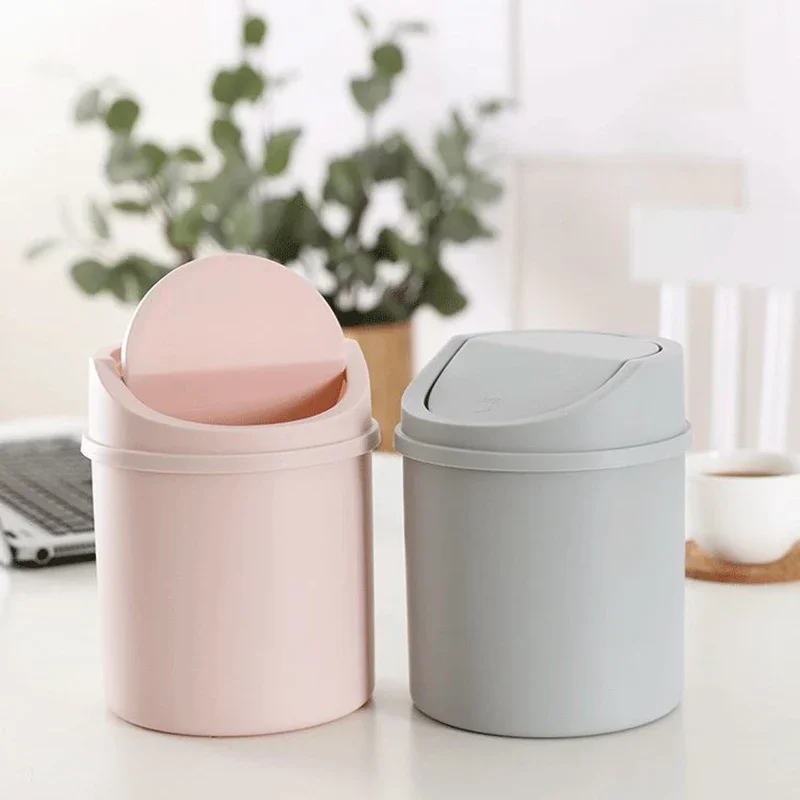 Compact Universal Waste Bin with Lid - Desktop and Office Organizer