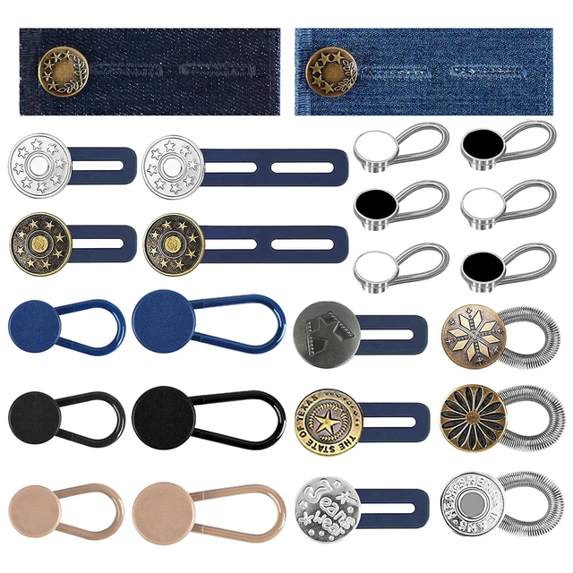 Pants Button Extender Shirt Collar Extenders Jeans Waist Extender Metal  Button No Sew Button for Extender