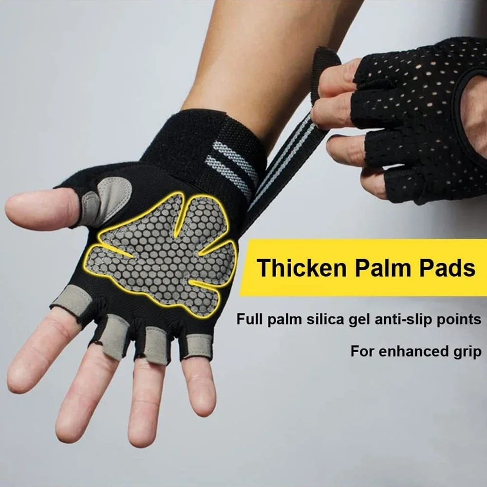 Weightlifting Gloves with Wrist Support for Heavy Exercise Body Building Gym Training Fitness Handschuhe Workout Crossfit Gloves 5