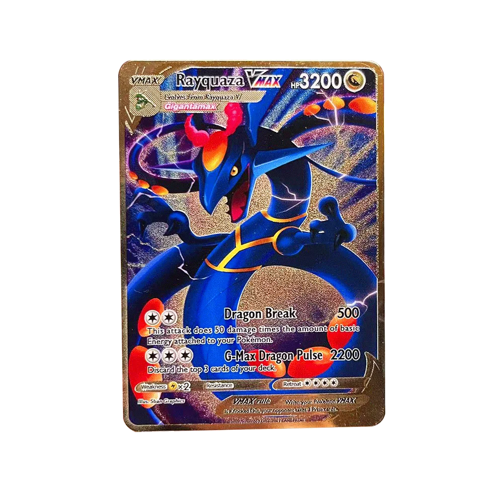 PEXIVOZ Pack 55 Cartas Doradas Pokémon Vstar Vmax Con Estuche – Cartas Chapadas En Oro, Variadas Y Raras, Regalo Ideal Para Coleccionistas