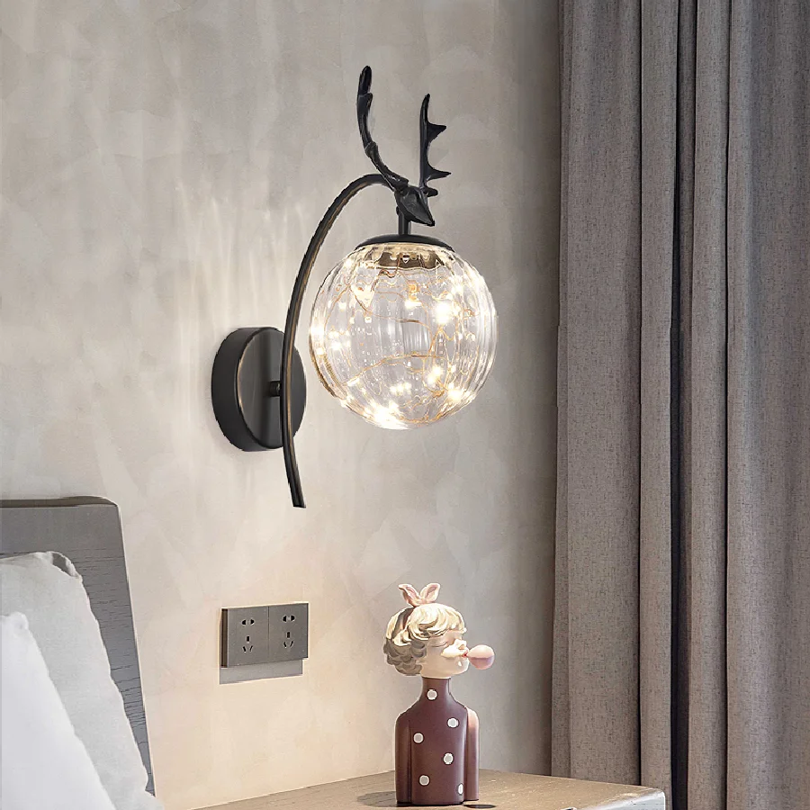 

Modern Led Antler Wall Lamp Living Room Bedroom Background Wall Light Corridor Aisle Attic Bedside Lamps Nordic Home Fixture