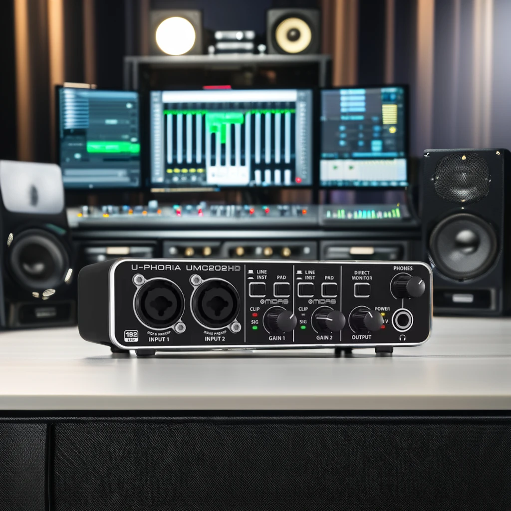 Behringers UMC202HD professional live streaming high-end USB external sound audio card computer recording guitar