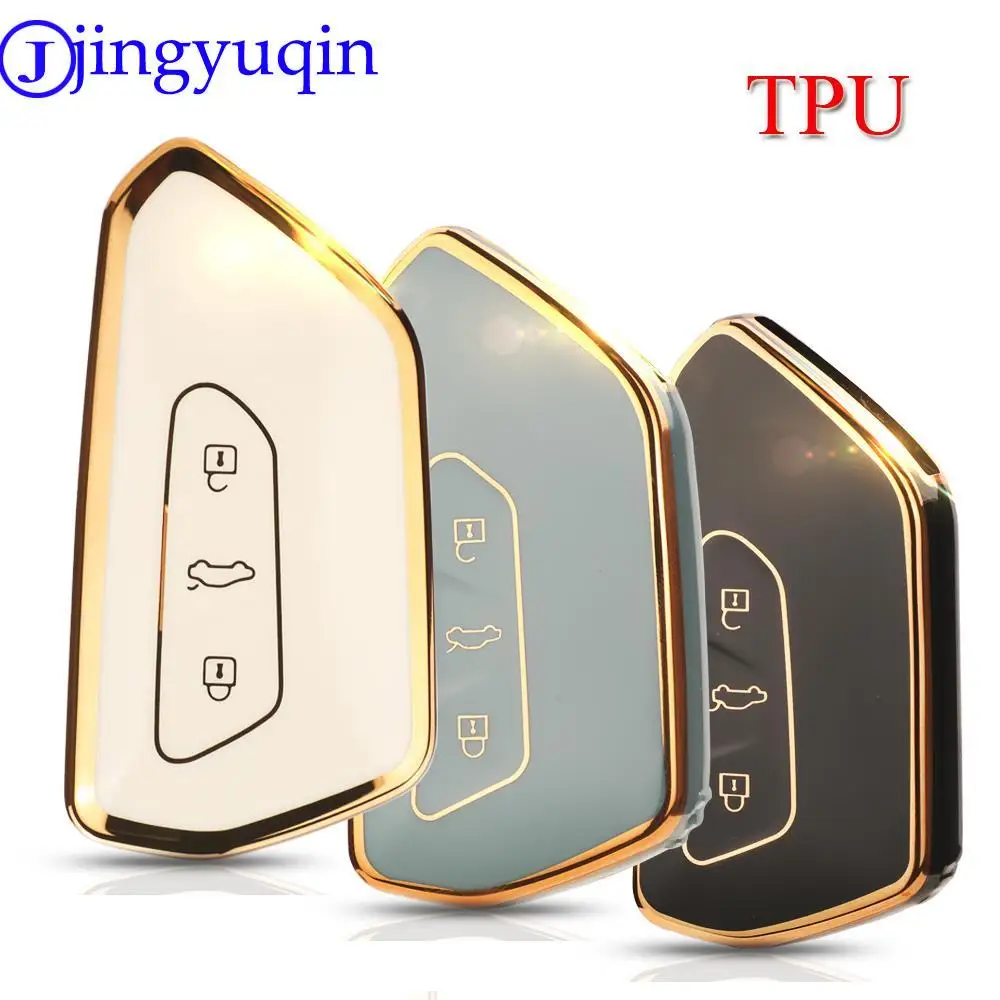 

jingyuqin 10pcs New Arrival TPU Flip Key Cover For VW Volkswagen Golf 8 MK8 For Skoda Octavia For Seat Skoda Car Accessories