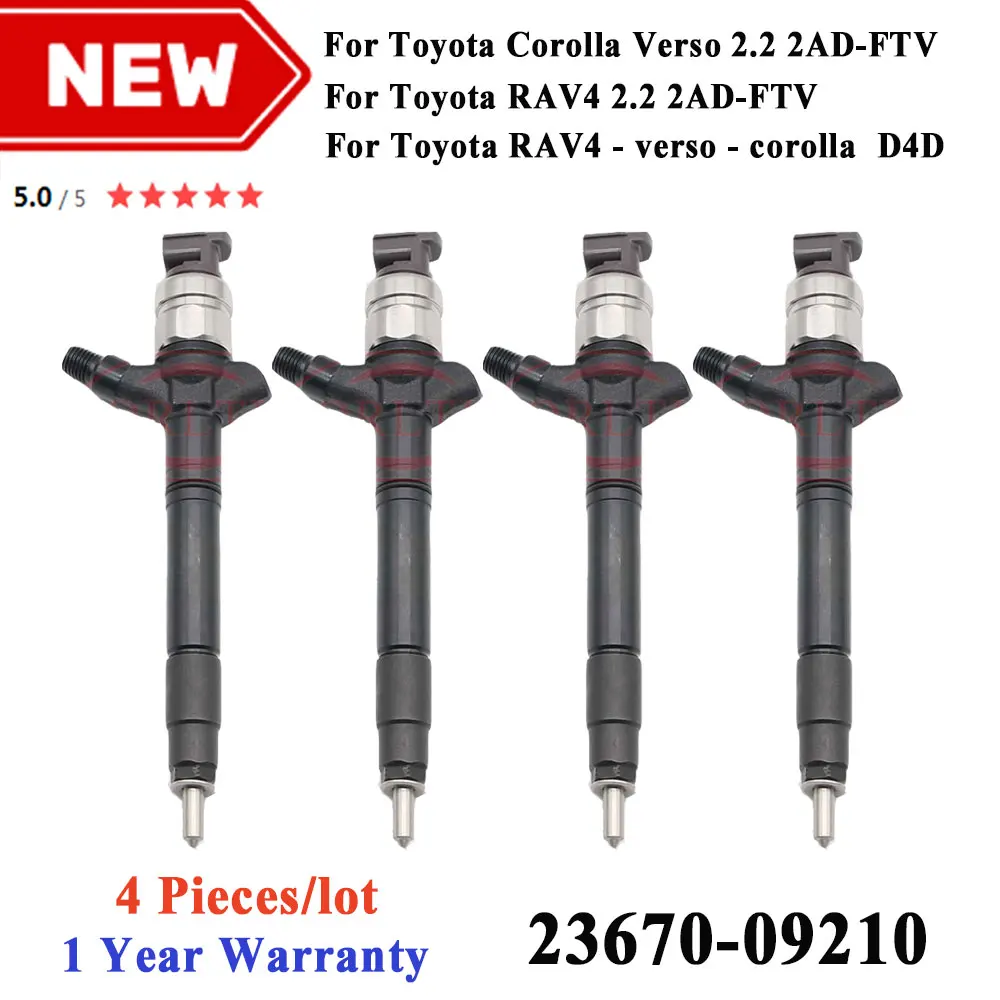 

Diesel 2367009210 23670-09210 23670 09210 for Toyota Corolla Verso Verso 2.2 2AD-FTV ORLTL 4PCS Genuine Fuel Injector Nozzle