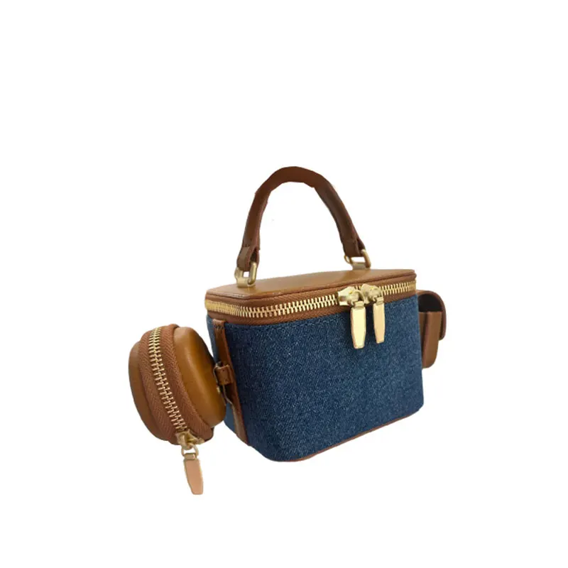 NEW Denim Crossbody Bags for Women 2024 Shoulder Bag Fashion Brands Box Bag Lipstick Coins Purses and Handbags