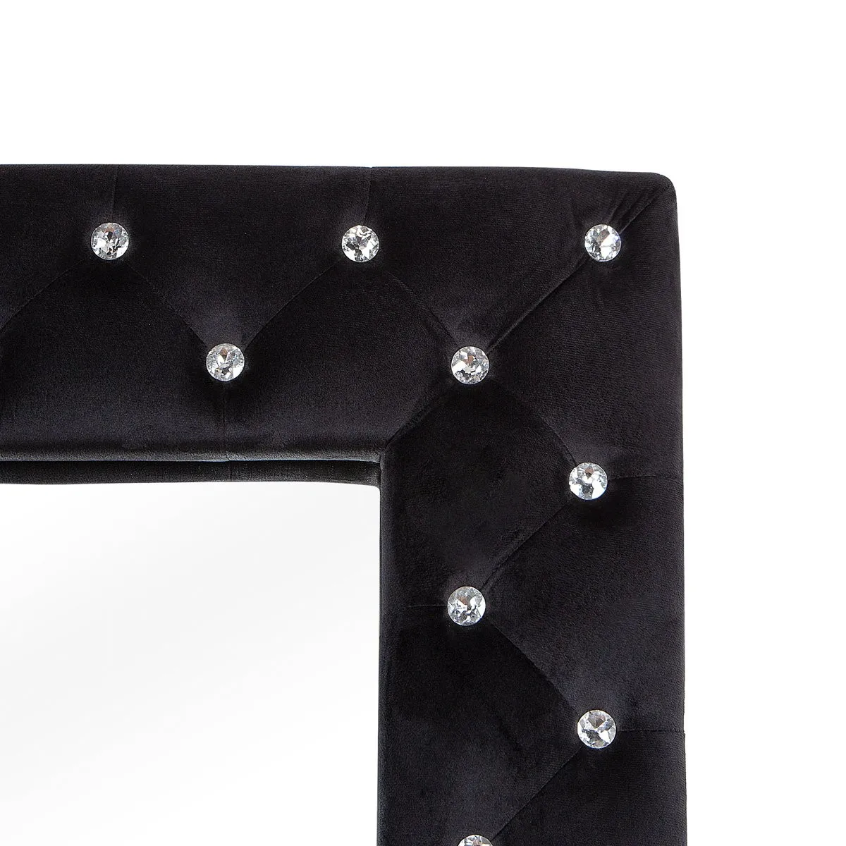 Black Crystal Tufted Mirror 3