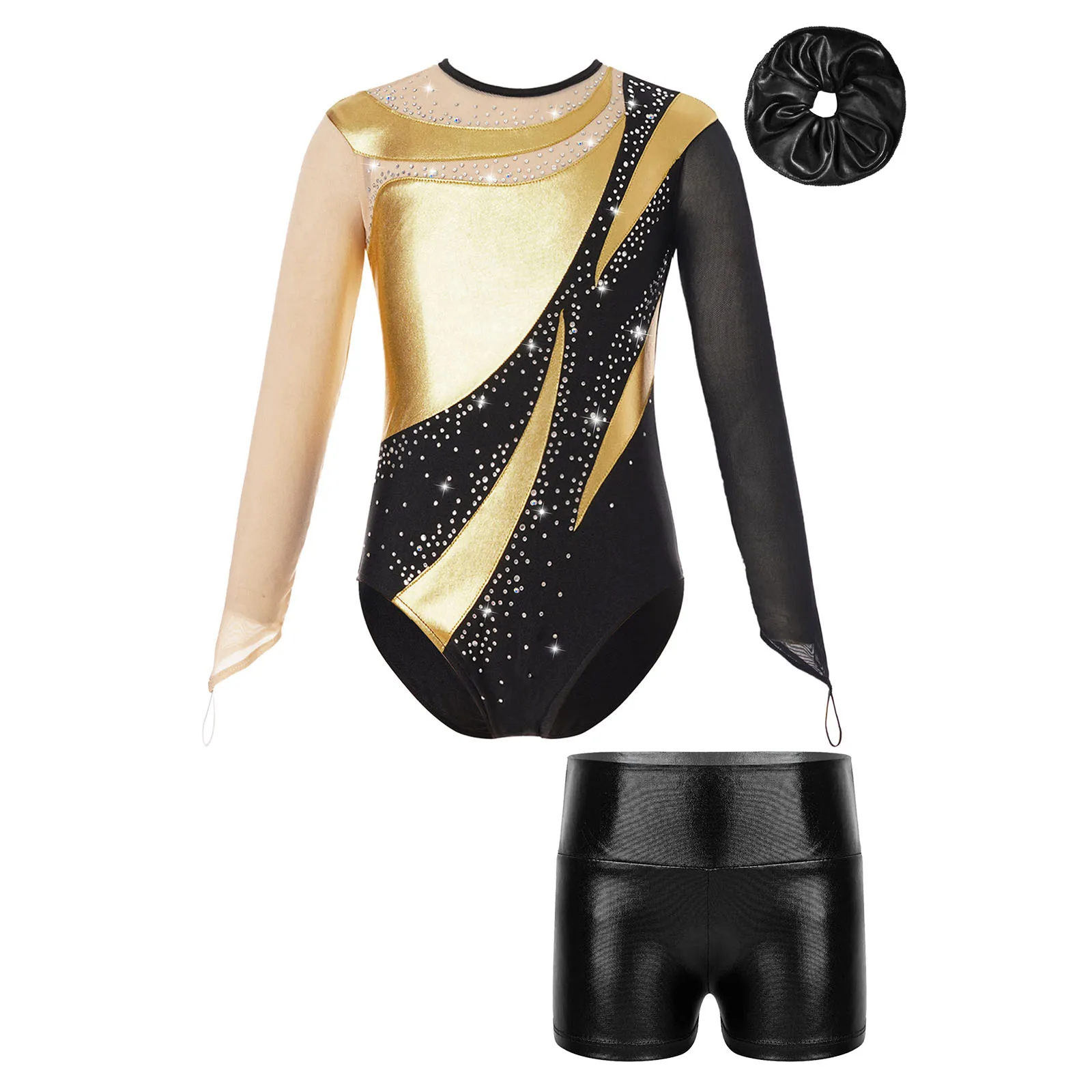 

Kids Long Sleeve Rhythmic Gymnastics Jumpsuit Ballet Dance Leotard for Girls Figure Skating Costume Teen Yoga Bodysuit Dancewear