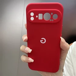 Premium Liquid Silicone Shockproof Back Cover with Lens Protection - Soft and Durable Case for Google Pixel 9 Pro XL (Red)
