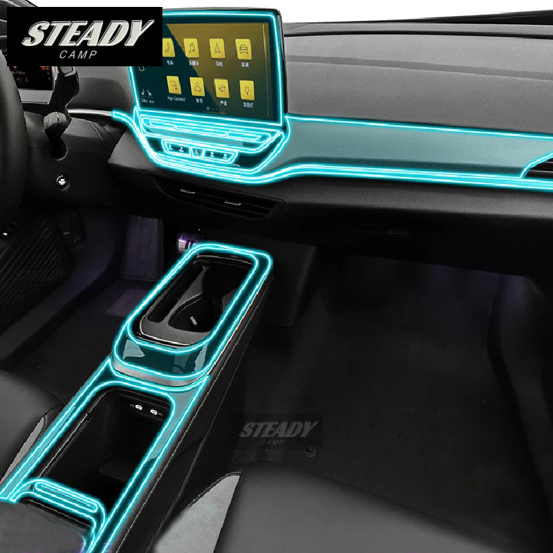 

For Volkswagen ID.4 CROZZ Car Interior Center Console Transparent TPU Protective Film Anti-scratch Repair Accessories Refit