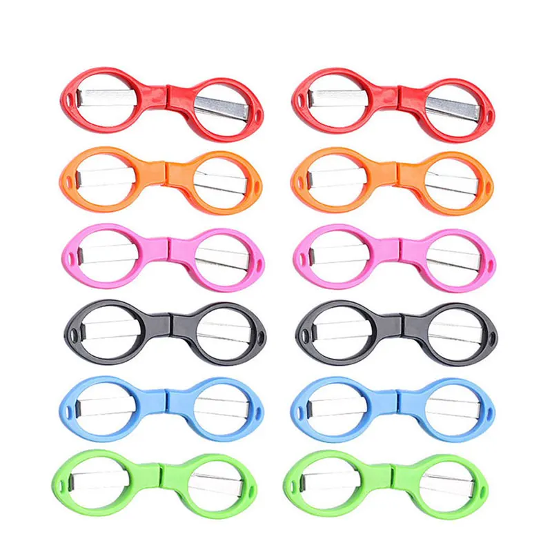 

12Pcs Multifunction Folding Scissor Stationery DIY Tools Plastic Handle 8 Words Stretch Shears Stainless Steel Safe Scissors