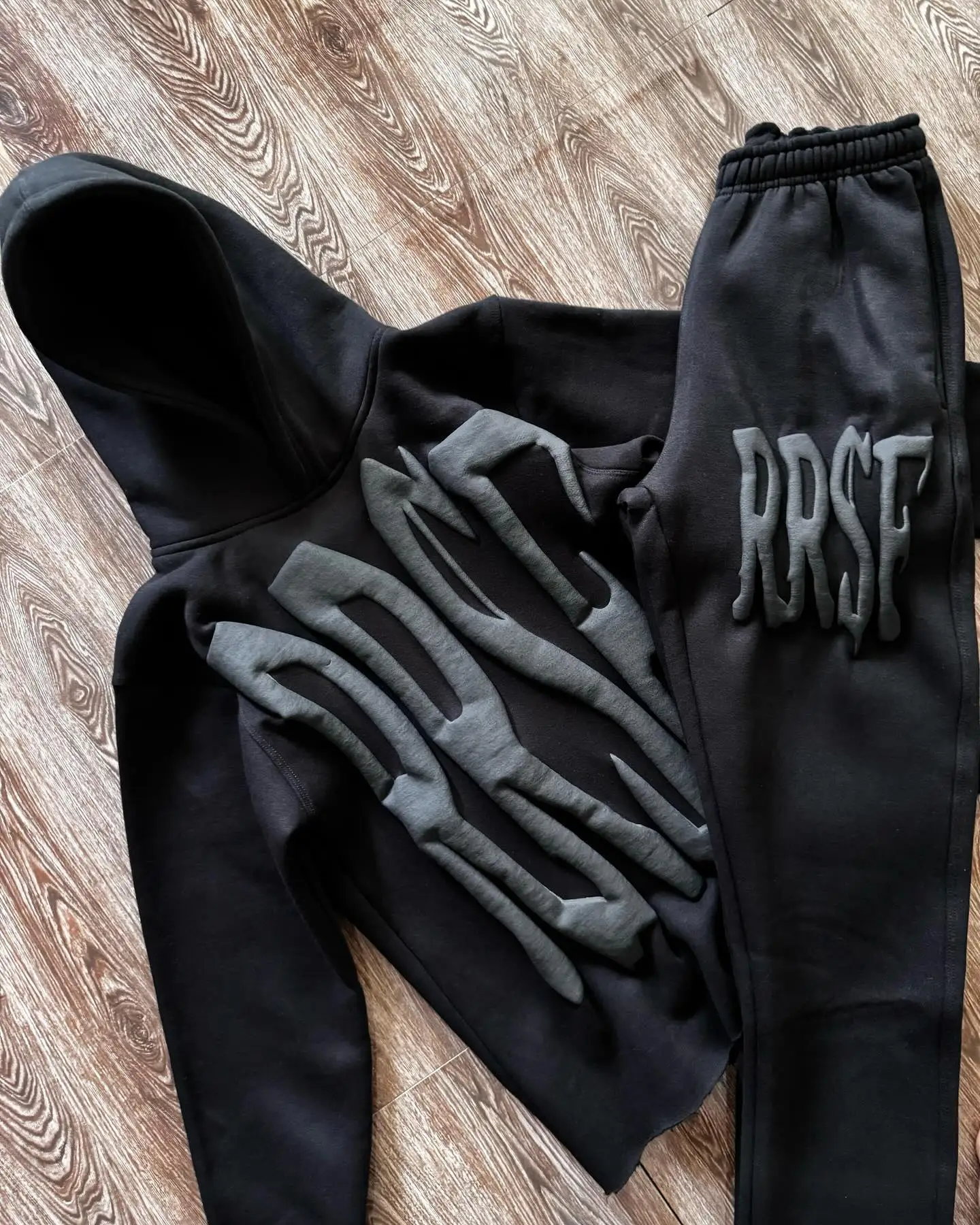 3D Letter Foam 2 Piece Set Tracksuit Men Y2k Set Sweatpants Tracksuit Men and Women Streetwear Hip Hop Casual Oversized Hoodie 2