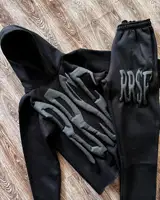 3D Letter Foam 2 Piece Set Tracksuit Men Y2k Set Sweatpants Tracksuit Men and Women Streetwear Hip Hop Casual Oversized Hoodie 2