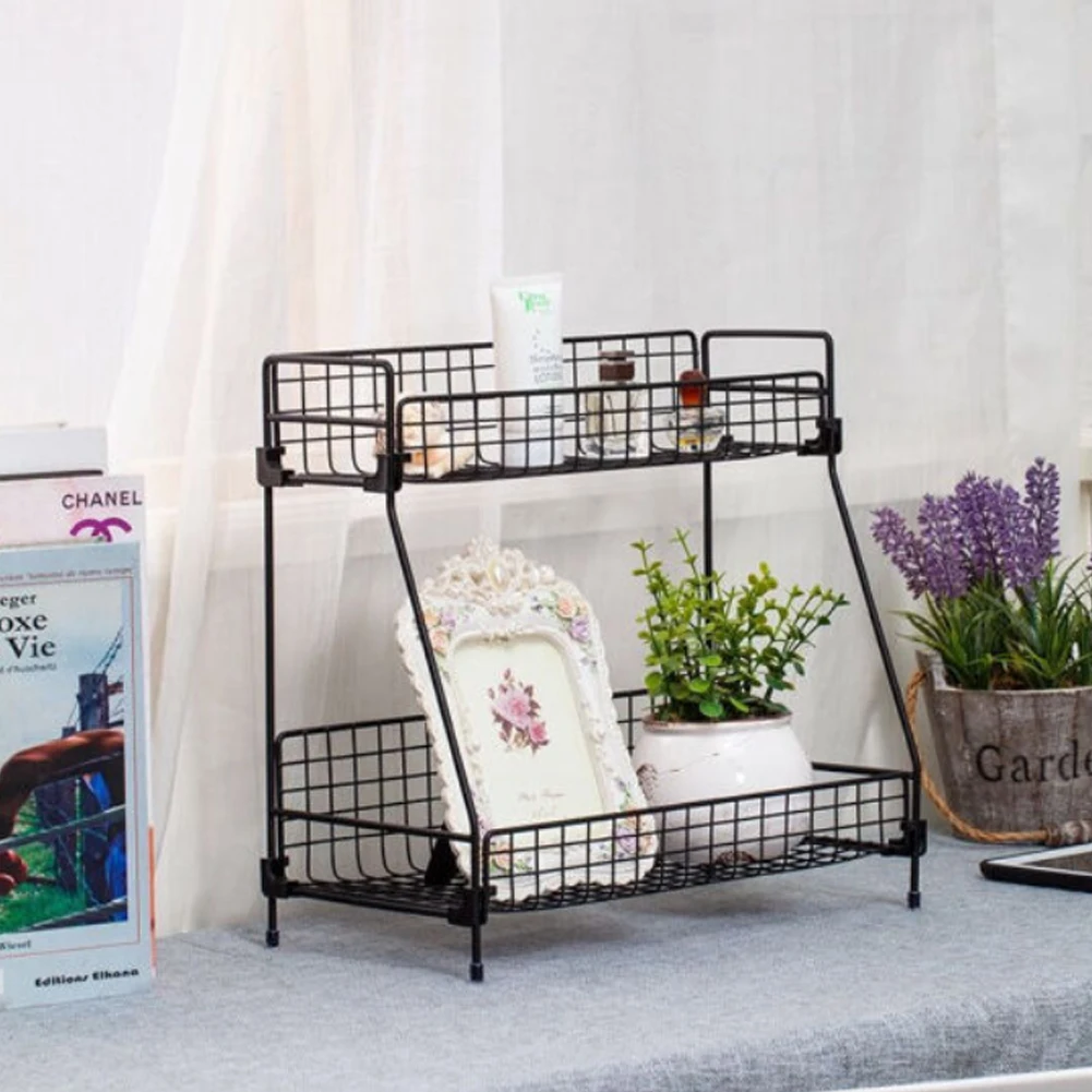 Standing 2 Tiers Spice Herb Jar Rack Holder Storage Organizer Counter Shelf Black: 3 - 5 Days Free Delivery Only UK