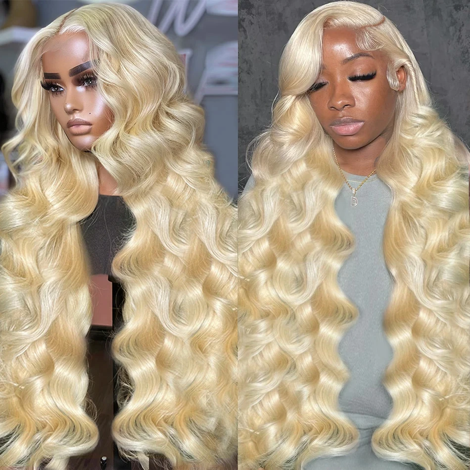 

30 34 38 Inches 613 Human Hair 13x4 Lace Front Frontal Wig Body Wave Transparent HD Lace Frontal Wigs for Women Pre Plucked