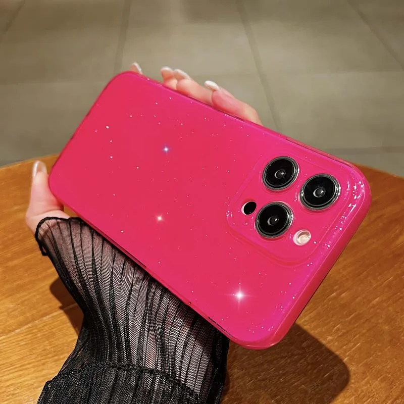 Luxurious Glitter Neon Fluorescence Silicone Phone Cover
