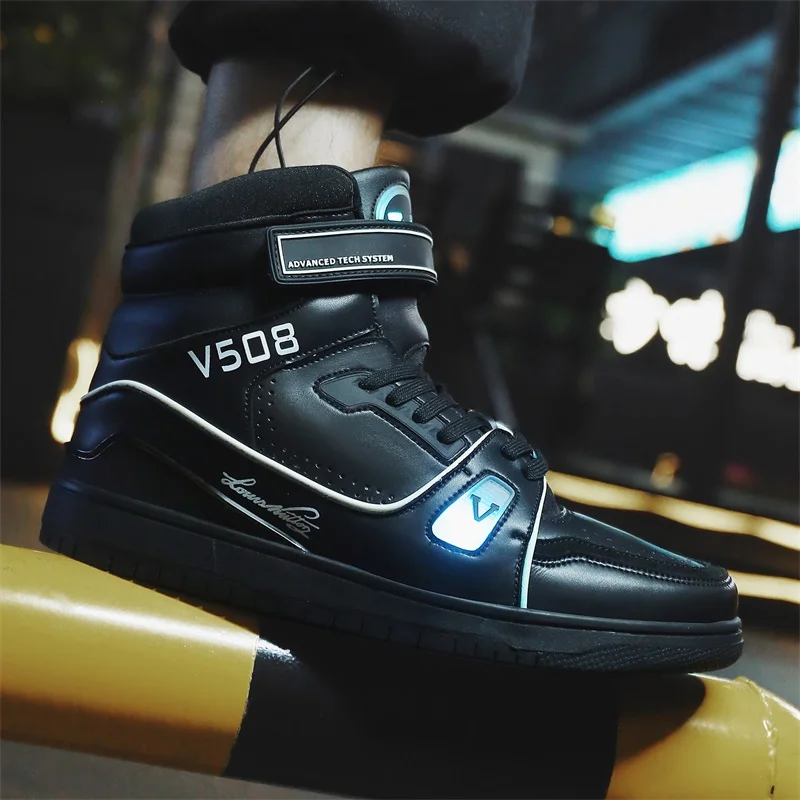 High Top Louis Vuitton Led Sneakers Men Light Up Basketball