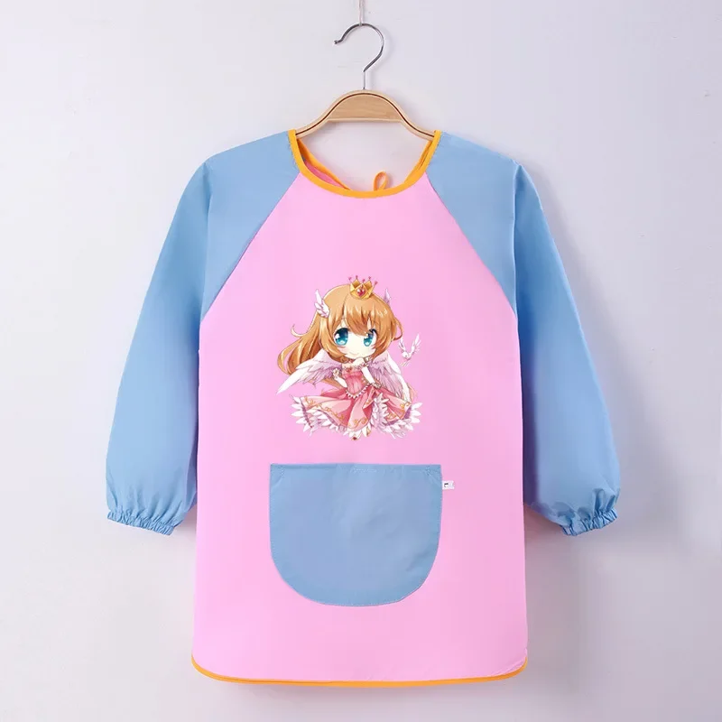 Children's Apron Waterproof Painting Coat Studio Printed Boys Girls Kids Cover up Clothes Feeding Apron Child Clothing