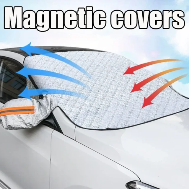 Magnetic Car Windshield Snow Frost Cover Winter Ice Snow Frost Guard Sun  Shade Protector Car Front Windshield Ice Snow Cover - AliExpress