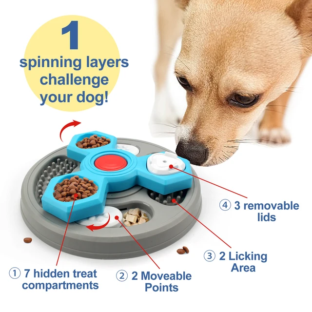 2-Layers Dog Puzzle Toys Slow Feeder Food Dispenser Interactive Increase Puppy IQ Anti-Choking Tableware Dog Licking Plates 2