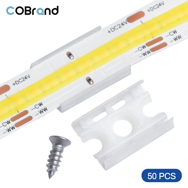 50 pcs IP20 IP65 COB SMD leds Strip 10mm With Screws Fixing Mounted Clip LED  Tube