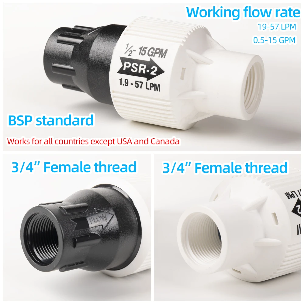 Micro Drip Irrigation System Pressure Regulator Irrigation Garden Watering System 10 Or 15 PSI 3/4'' Female Thread 4