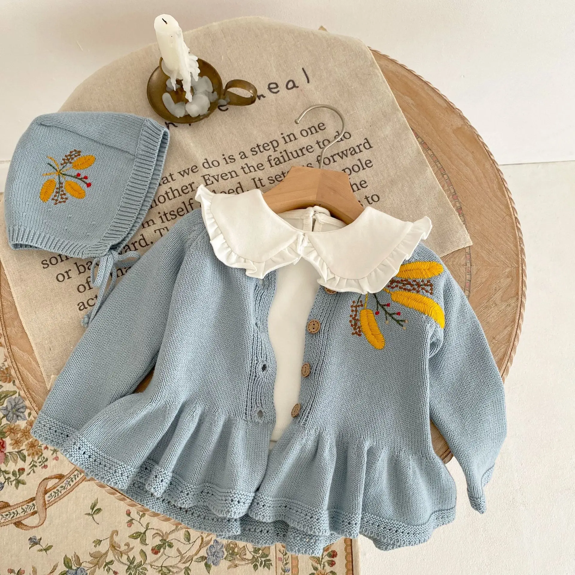 Baby clothes Spring new products Girl baby knitwear Embroidery