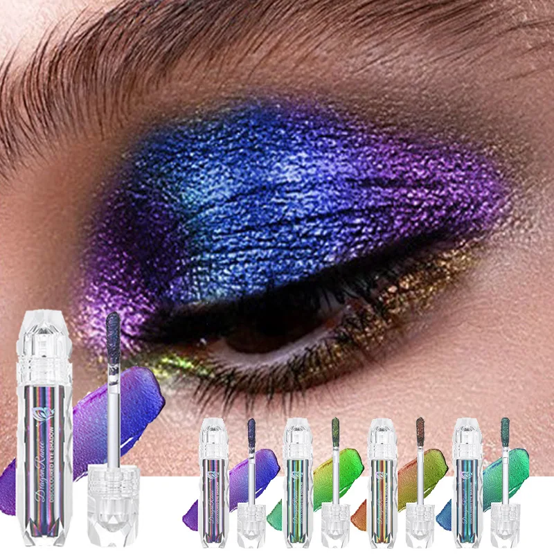 Metallic Discoloured Eye Shadow Purple Green Glitter Eyeshadow Makeup Chameleon Eyeshadow Liquid Polarized Colorful Cosmetics