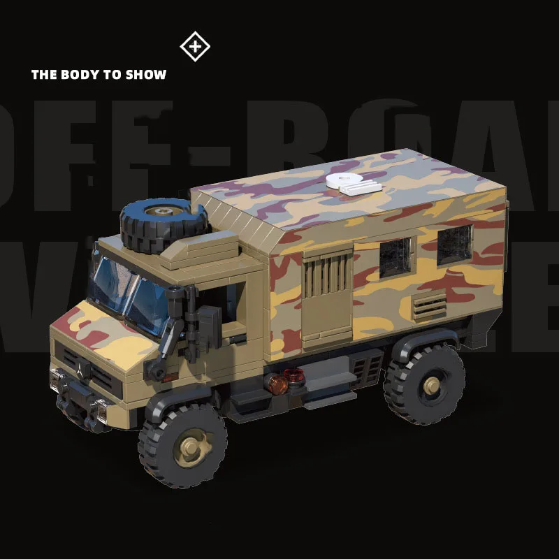 Speed ORV Baustein-Set Modernes Militärfahrzeug Unimogs U4000 Ziegelstein-Modell Armee-Auto Bausatz Spielzeug für Jungen Geschenke