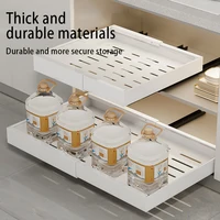 Spice Box Storage Rack Scalable Pull-out Kitchen Storage Rack Multi-Functional Retractable Drawer Basket Cabinets Organizer 2