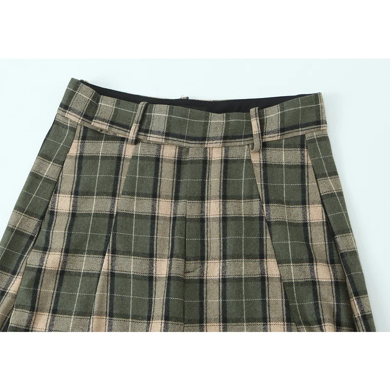 Plaid Wide Leg Pants for Women Mid Waist Loose Pants Woman Streetwear Casual Women's Pants Holiday Vintage Trousers Womens