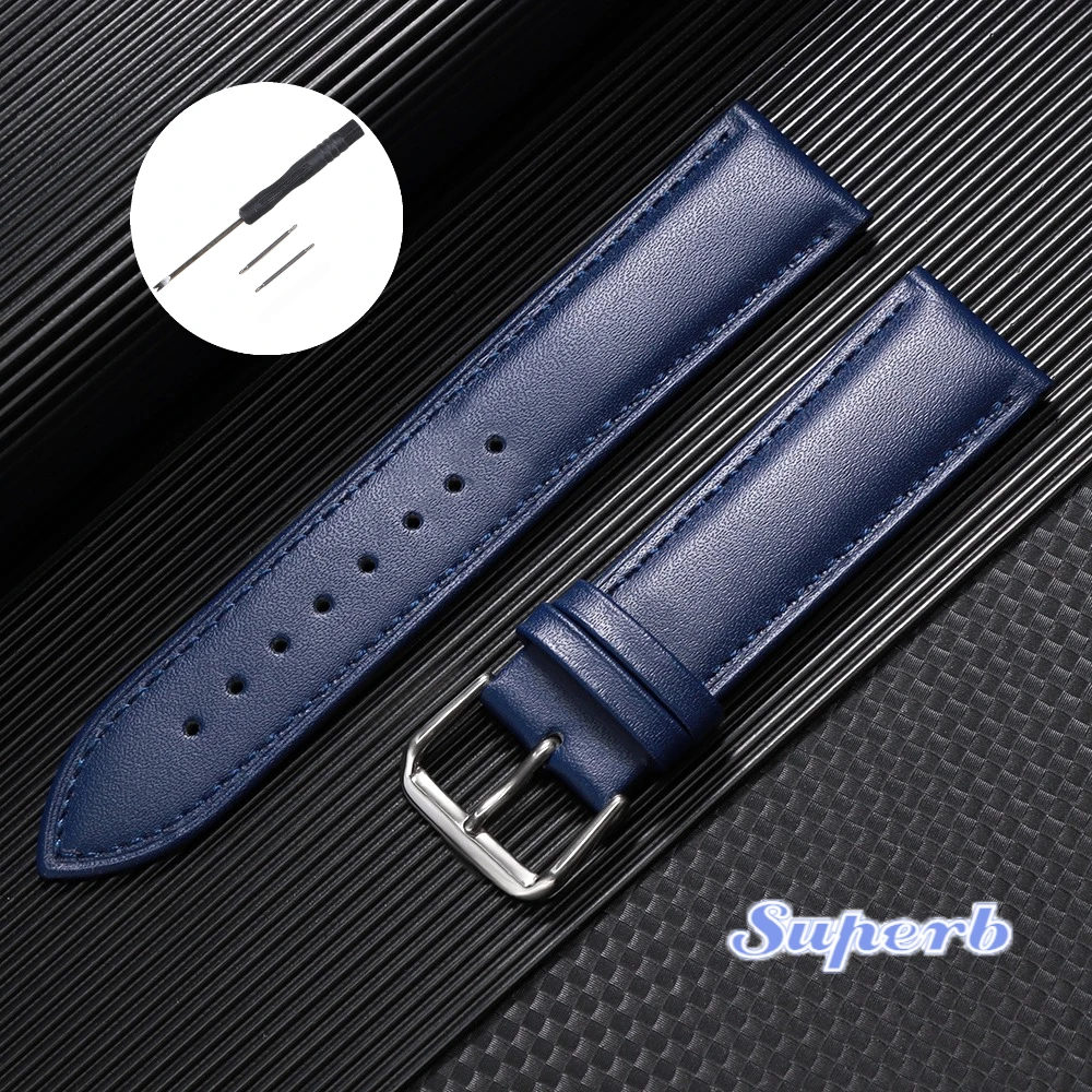 Premium Calfskin Leather Watchband - Soft Material Replacement Wrist Strap