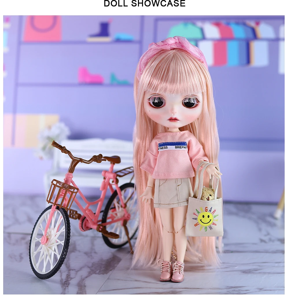 Sara – Premium Custom Neo Blythe Doll with Pink Hair, White Skin & Matte Cute Face 4