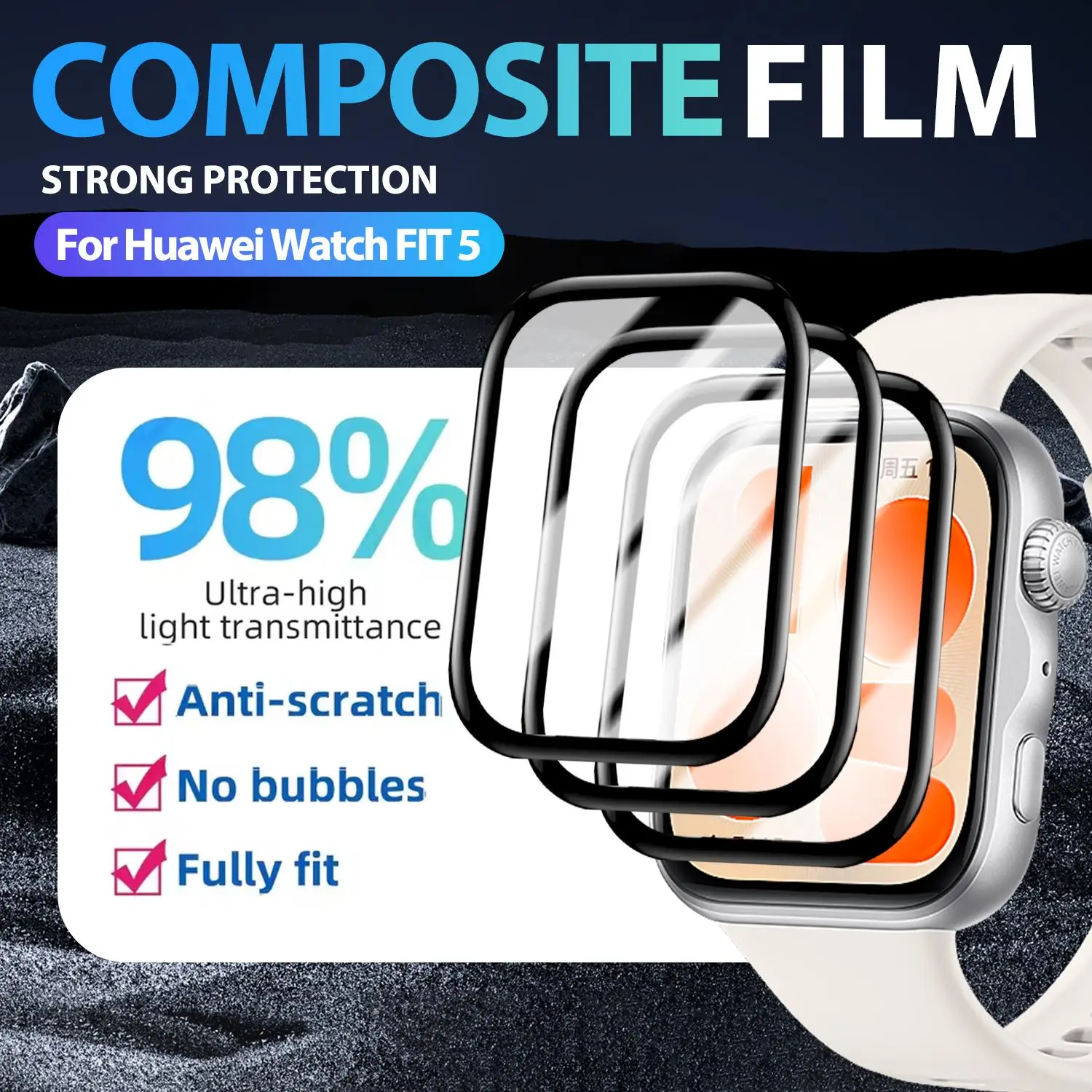 Soft Screen Protector Cover | 3D Curved Film for Huawei Watch Fit Series