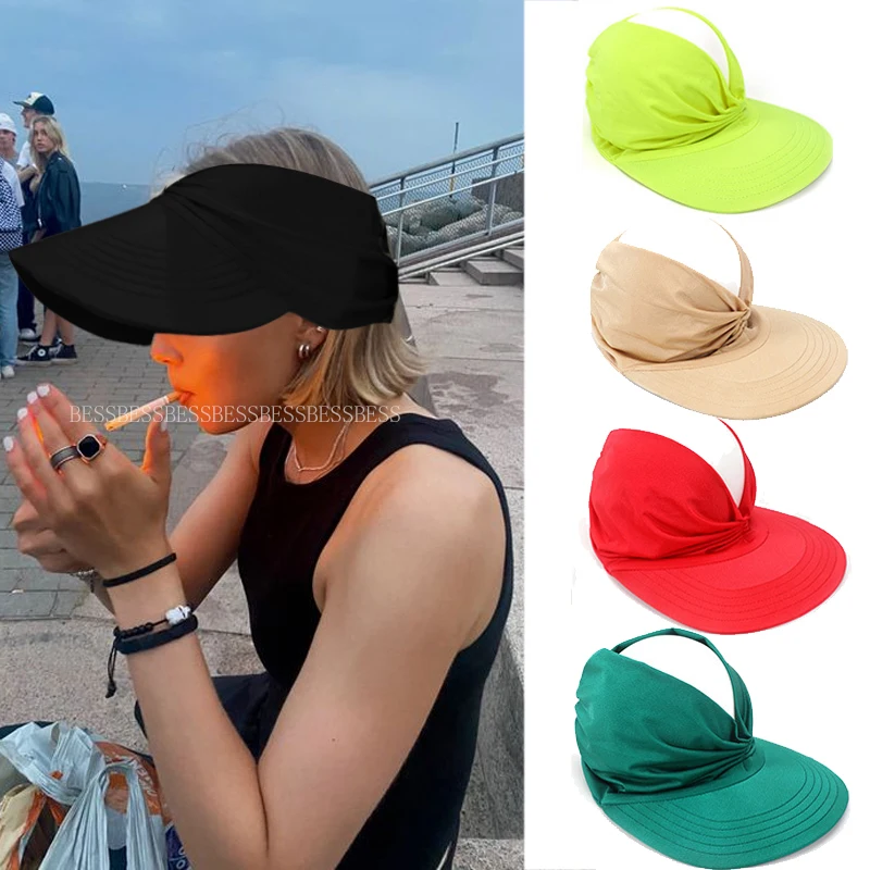 2023 Flexible Adult Hat for Women Anti-UV Wide Brim Visor Hat Easy To Carry  Travel Caps Fashion Beach Summer Sun Protection Hats