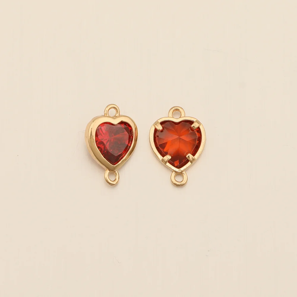 Cordial Design 10*14MM 100Pcs Jewelry Findings & Components/Rhinestone Connectors/CZ Charms/Heart Shape/Hand Made/DIY Making - cordial
