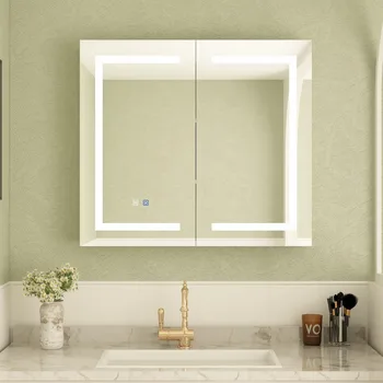 LED Medicine Cabinet with Anti‑Fog Mirror & Storage Rack (Wall‑Mounted) 3