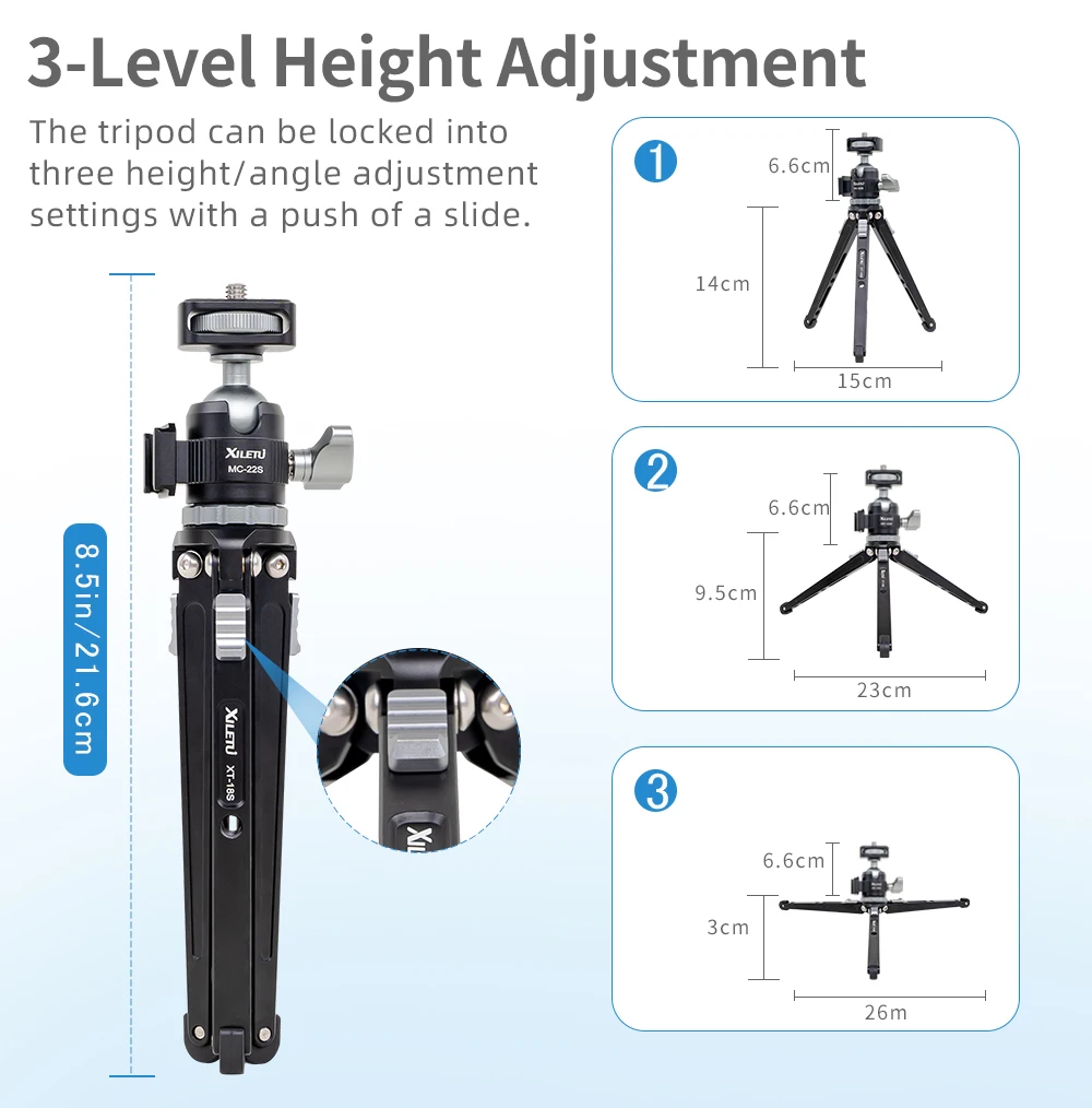 Vlogging Tripod Handheld Cold Shoe Head Micro Single Camera Phone Stand Video Blog Tripod Desktop Selfie XILETU phone tripod mini tripod camera tripod phone tripod mount photography tripod camera tripod mount extendable tripod metal tripod mini ball head tripod mount tripod screw mount adapter