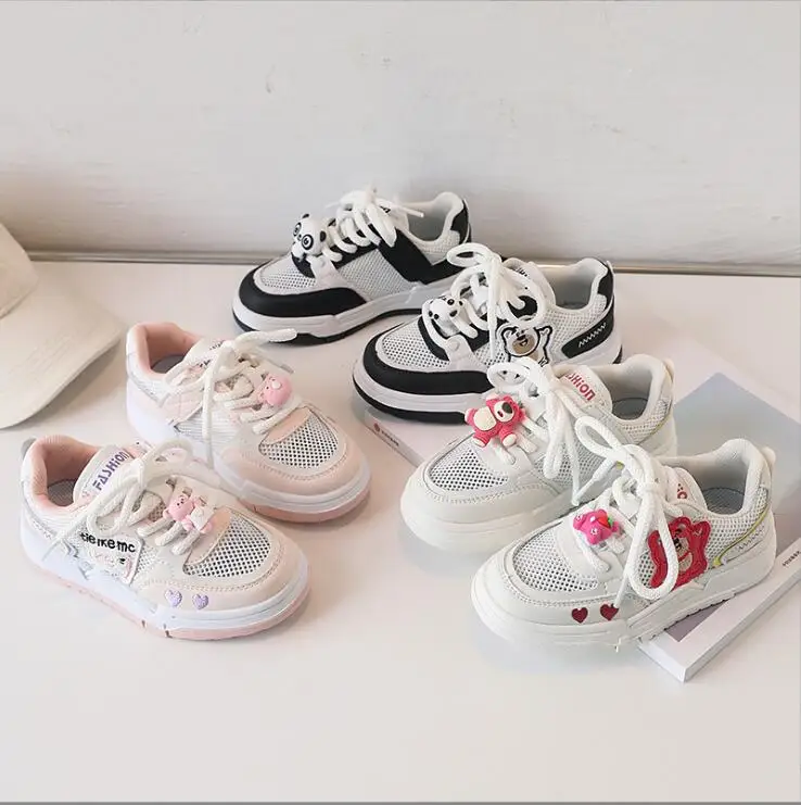 Children's Sports Shoes Boys' Breathable Mesh Top Girls' Casual Board Shoes Small White Shoes Soft Sole Fashion Boys' Shoes Summ