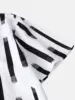 2024 New Hawaiian Men's Shirt Summer Short Sleeve Printed Thin Beach Striped Casual 4