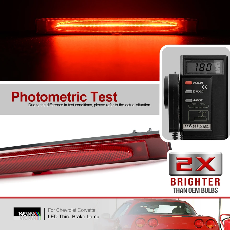 3D LED Bar 3rd Third Tail Brake Light Rear Center Parking Lamp Red For 05-13 Che - Foto 3