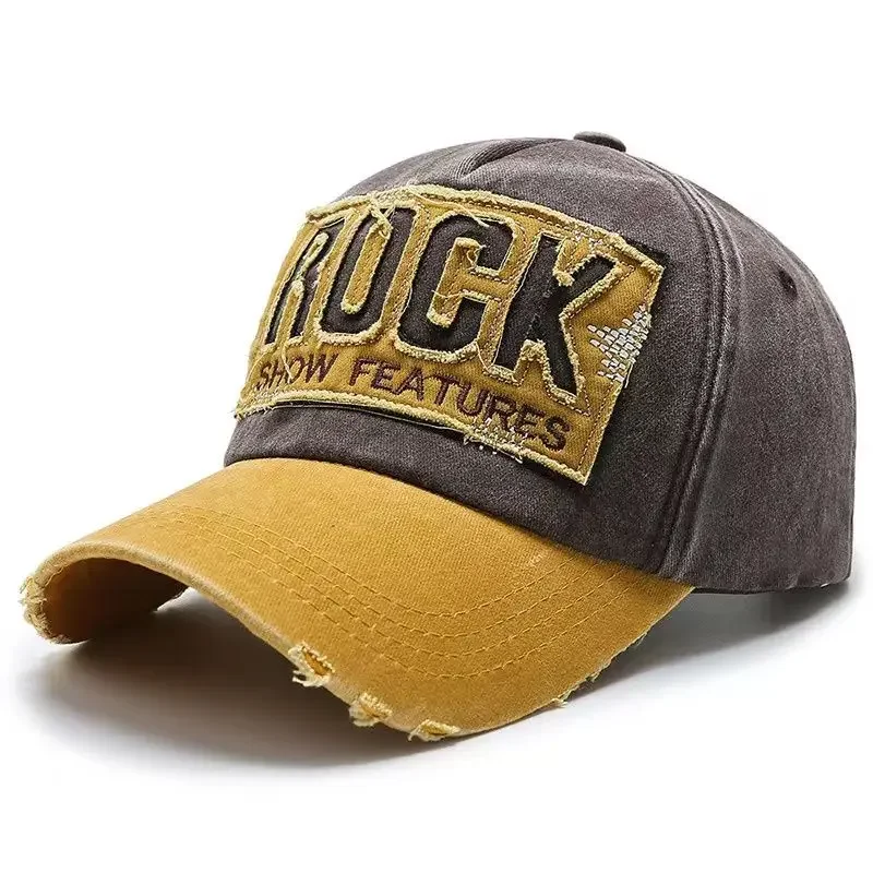 High Quality Letter ROCK Embroidery Cotton Baseball Cap For Men Women Gorras Snapback Outdoor Sport Sun Hat new