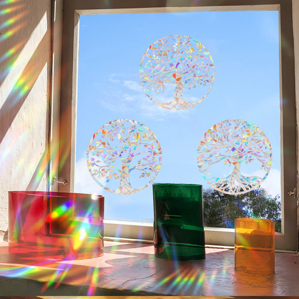 Window Stickers Rainbow Suncatcher Window Stickers PVC Electrostatic Window Glass Decals Self Adhesive Decal for Home Decoration