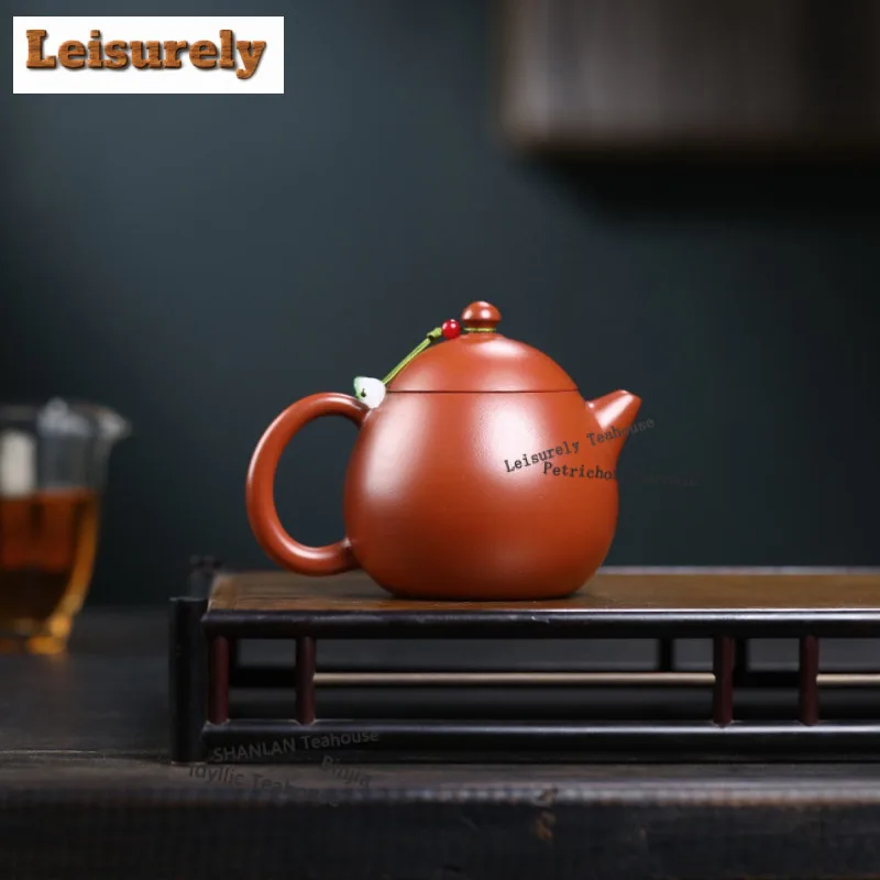 270ml Classic Yixing Purple Clay Teapots Famous Artists Handmade Dragon Egg Pot Raw Ore Zhu Mud Kettle With Infuser Zisha Teaset