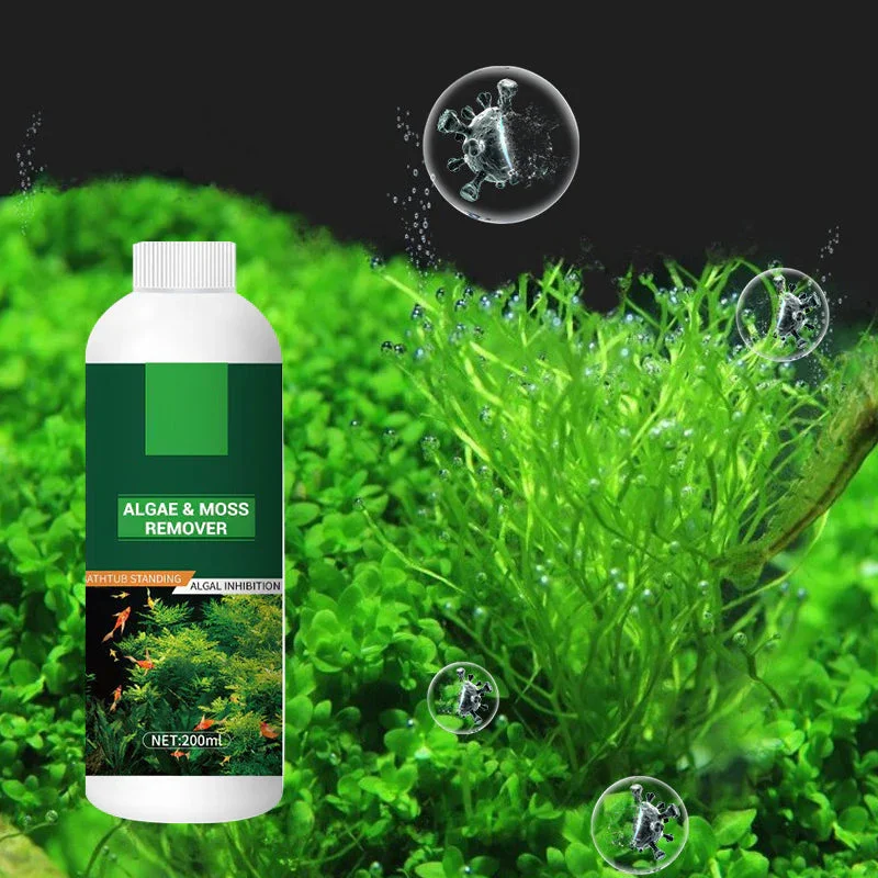 200ml Algae & Moss Remover For Fish Tank Aquarium Fish Tank Cleaning Agent Safe Water Purification Aquatic Cleaning Tools